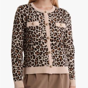 Leopard Print Button-Up Sweater